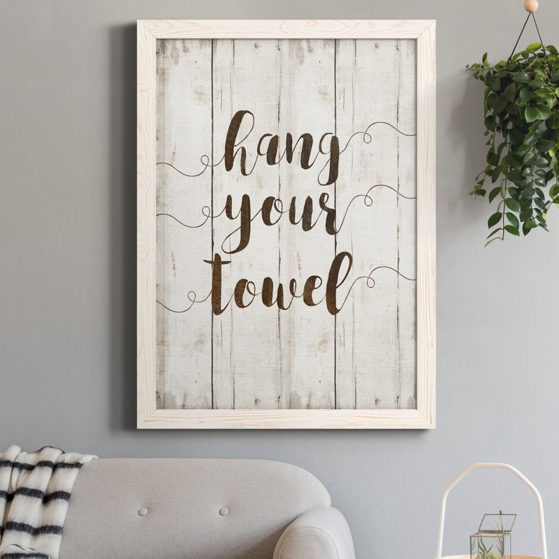 Suspendez votre serviette - cadre photo, art textuel sur toile, Blanc, H 31,5 po x l 23,5 po x P 1,5 po