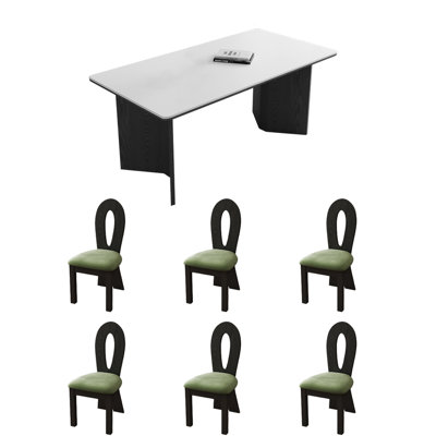 Haneefa 6 - Person Double Pedestal Dining Set