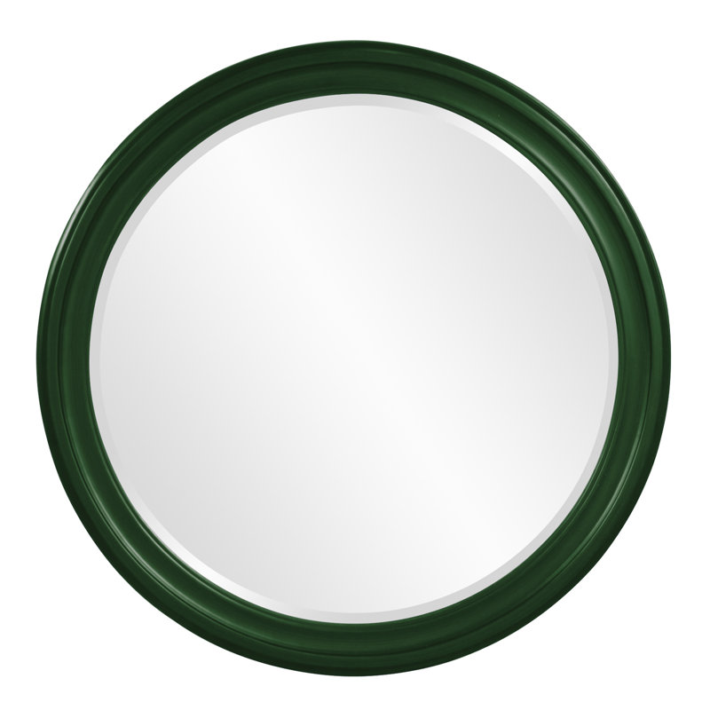 Talvi Wood Round Wall Mirror, Hunter Green