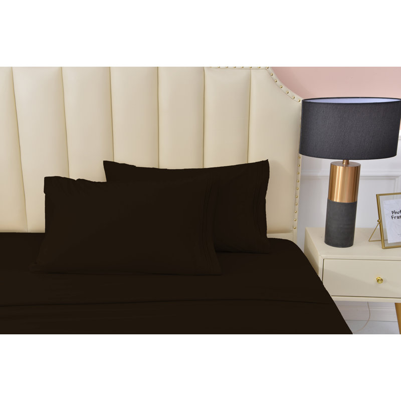 Ensemble de draps en rayonne de bambou, Grand, Marron foncé
