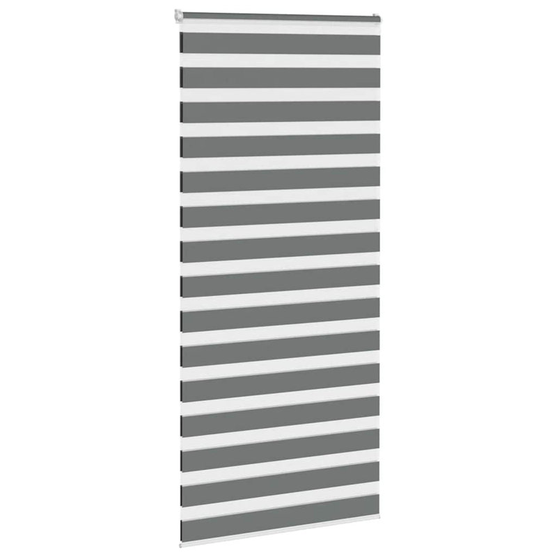 George Oliver Zebra Blind Polyester, Dark Grey, 110cmW x 230cmL