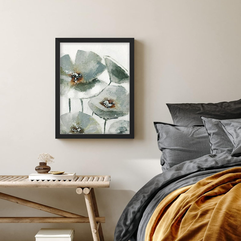 " Paint Stroke Wild Lily Flower Garden Wall Art Floral Botanical Prints Decor Artwork ", Black, 14" H x 11" W x 0.75" D