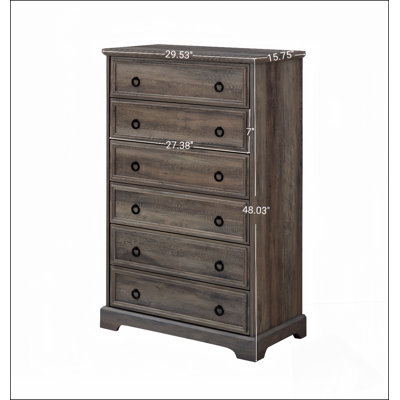 Commode moderne à 6 tiroirs, commode haute pour chambre à coucher, organisateur de placard efficace avec fabrication durable