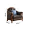 Fauteuil simple en cuir de vache de 40,94 po-100558635