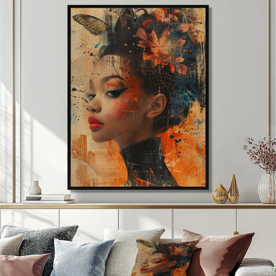 Suave Flower Beauty Vintage Collage - Woman Floral Wall Art