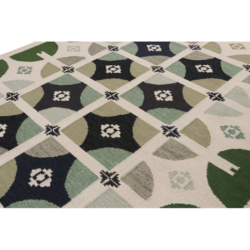 Hand Knotted Wool and Cotton Rug