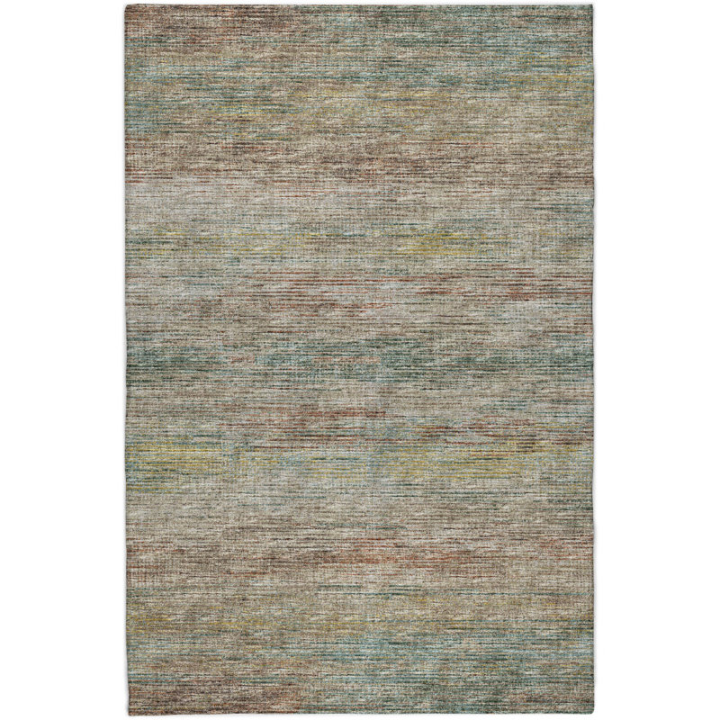 Premium Machine Washable Dream Shag Horizontal Bars Rug, Silver, 8' x 10'