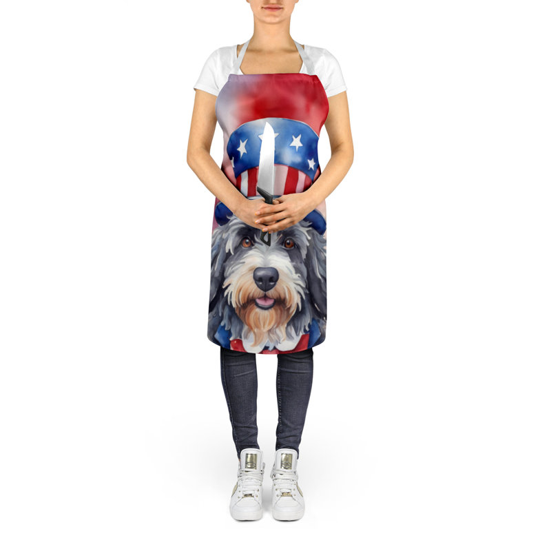 Patriotic American Apron, Bergamasco Sheepdog
