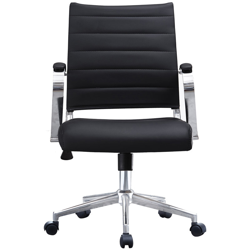 Fauteuil de bureau Celadon, Noir, Chrome