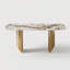 Table de salle à manger de style moderne en pierre frittée de style moderne pour 6 à 8 personnes avec table en acier inoxydable Hugette-2042237251-2042237253