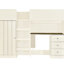 Beige Full Size Loft Bed With Storage, Drawers And Desk - Structure Wood Size Integrated Wardrobe, Storage Shelves, & In