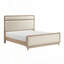 Mobilier de chambre à coucher grand lit en chenille beige tapissier