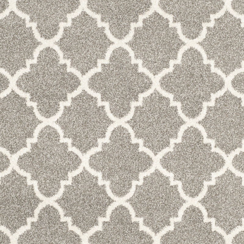 Tapis géométrique Ammundsen, Rectangle 9 pi x 12 pi, Gris foncé / beige