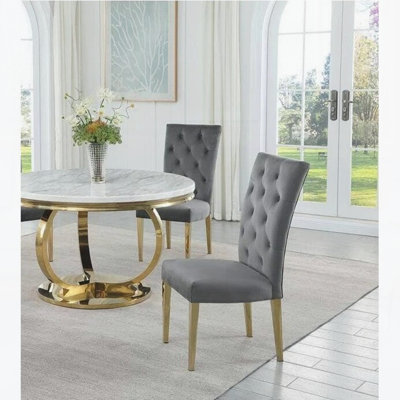 Chaise de salle à manger rembourrée en velours Modern