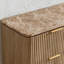 Buffet 6 tiroirs avec commode cannelée avec plateau en faux marbre et commode moderne