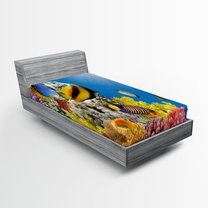 Multicolore Ambesonne Ocean, Ensemble literie pour lit simple