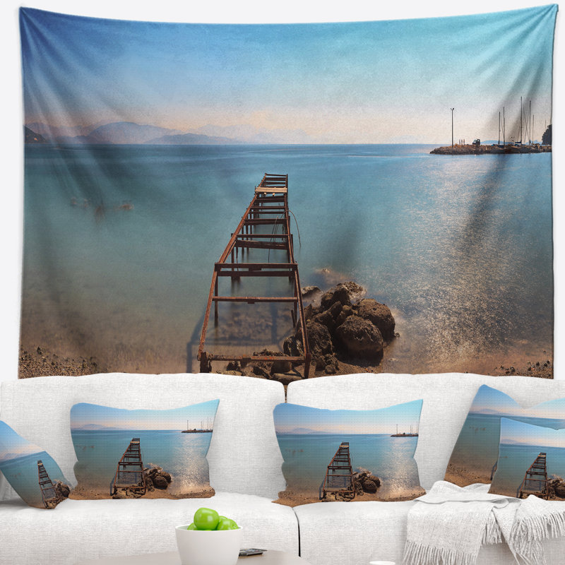 Tapisserie Old Pier at Beach, H 32 po x l 39 po