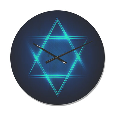 Horloge murale Neon Star of David