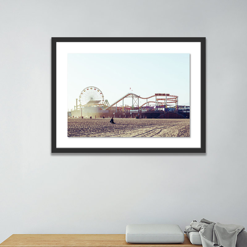 Santa Monica Pier I Print by Erica Singleton, Black, 18" H x 24" W x 1.5" D