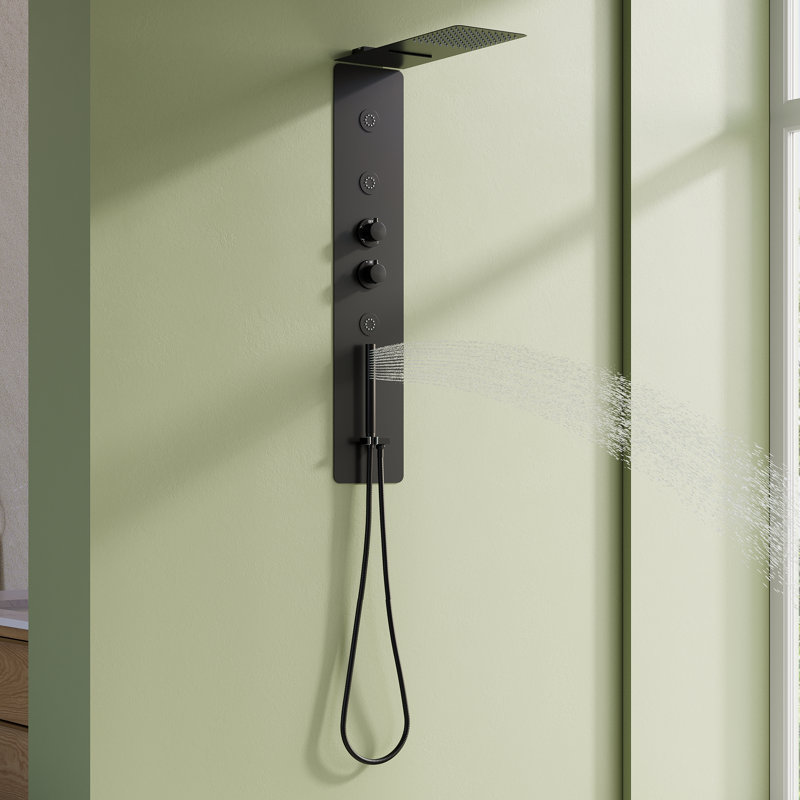 39 In.  4-Function Full Body Shower Panel System With Rainfall Shower Head,Body Jets And Hand Shower,(Valve Included)