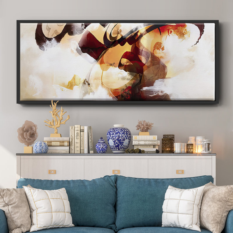 Ramad IV- Framed Canvas, 12" H x 30" W