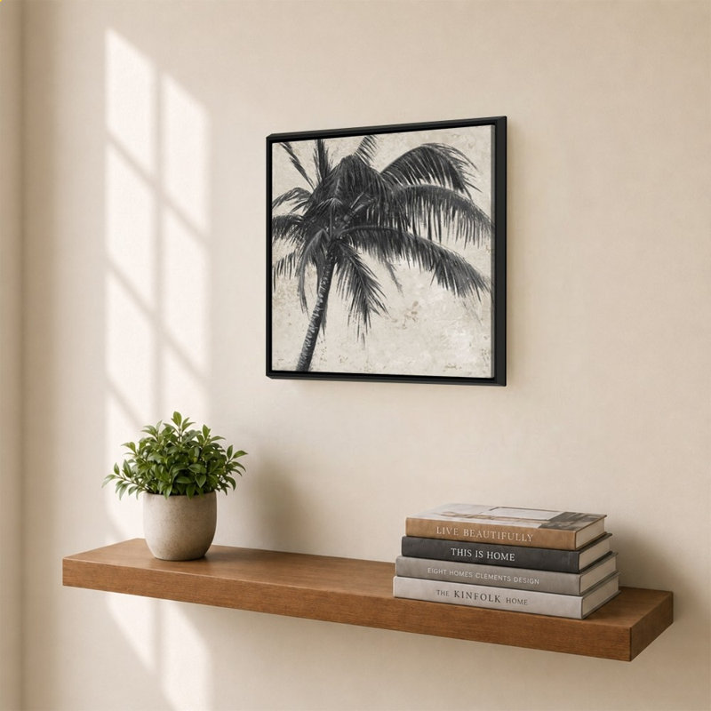«Black Palm Tree I» par Patricia Pinto - impression sur toile, 28" H x 28" W, Black