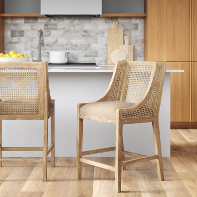 Lonny Upholstered Counter Stool with Solid Wood Frame