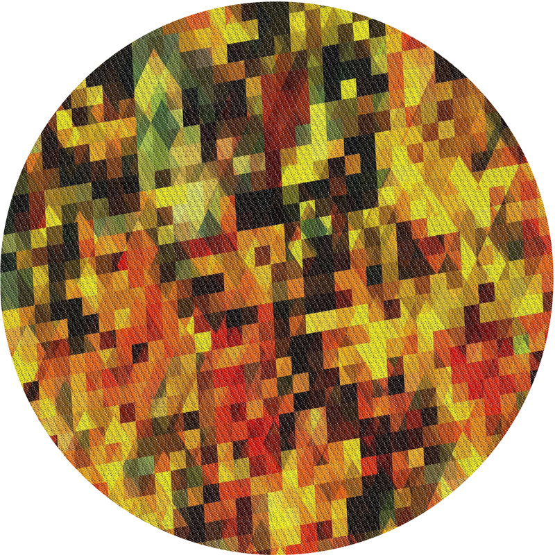 Scanlan Geometric Indoor Rug, Round 8'