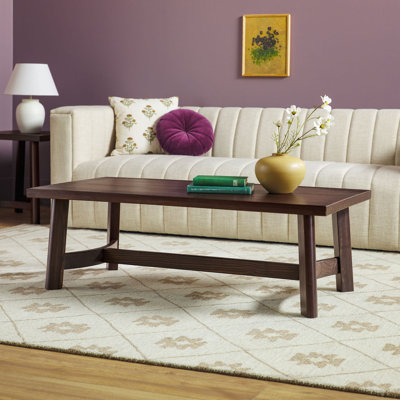 Modern Farmhouse Rustic Solid Wood 48" Rectangular Coffee Table by Winston Porter