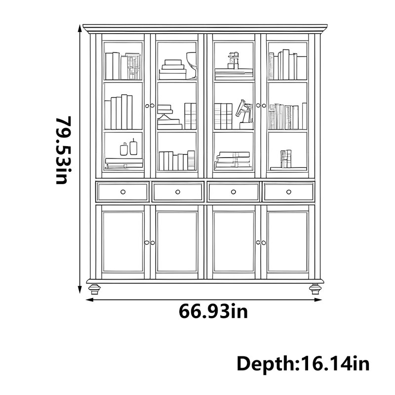 Bibliothèque simple de style américain