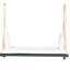 Banc de patio avec structure en bois, coussin confortable et deux coussins, cordes de 10,8 pi, capacité de 400 lb, couleur grise, installation facile pour le patio, siège et support spacieux, 5 couleurs