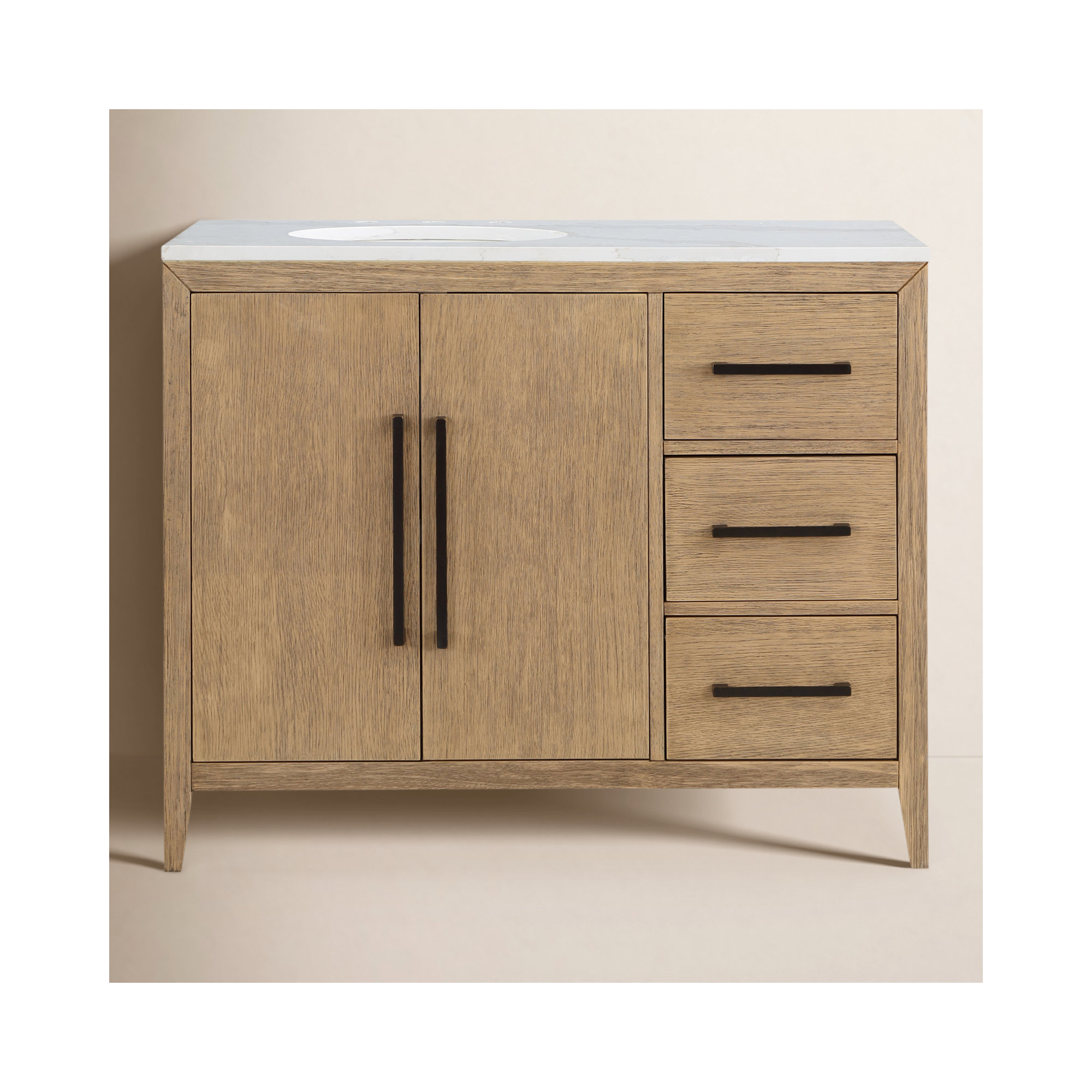 Alsup 42'' Single Bathroom Vanity, Wire Brushed Oak