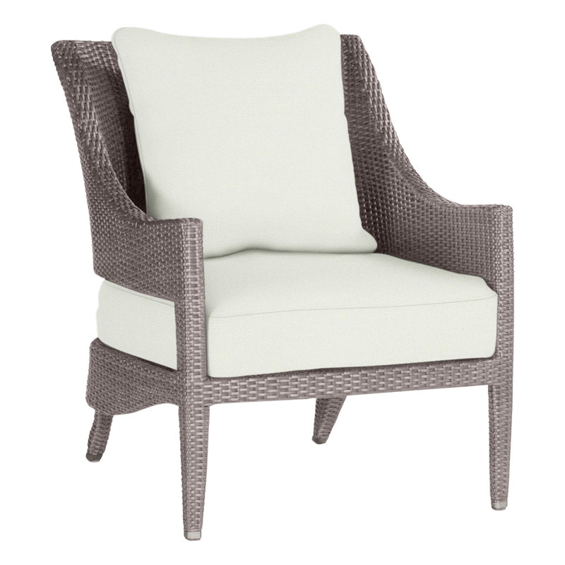 Athena Patio Lounge Chair with Cushions, No Welt, Oyster, Natural White