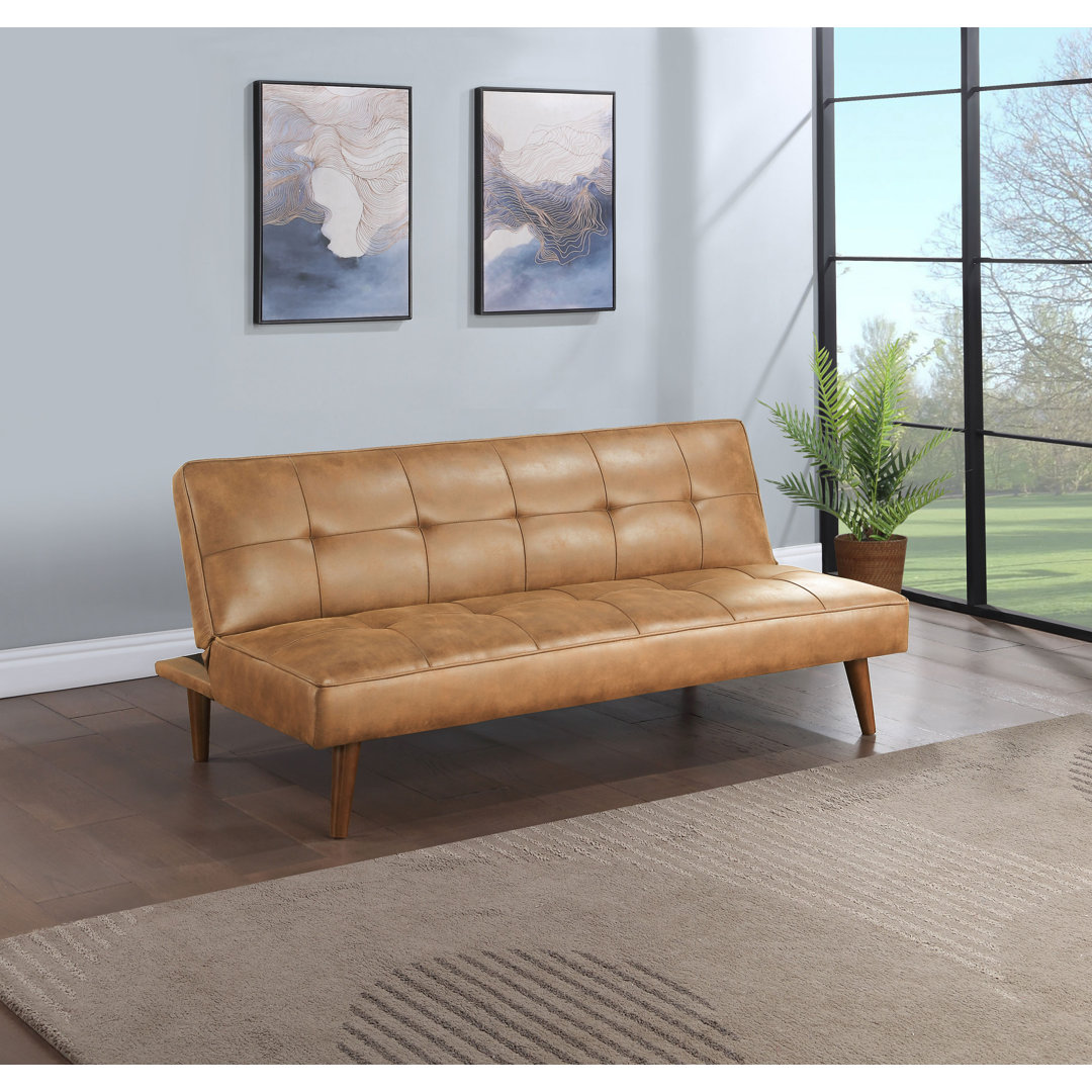 Kloster 66.25'' Faux Leather Convertible Sofa George Oliver