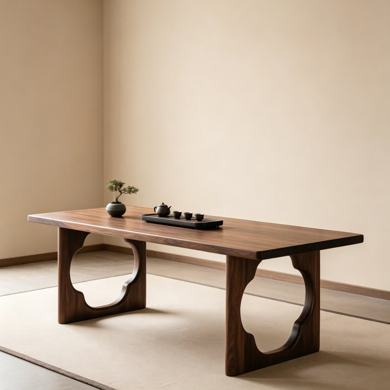 Nouveau bureau de style chinois inspiré de la dynastie Song, 29.52" H x 70.86" W x 31.49" D