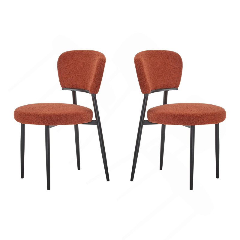 Ensemble de 2 chaises de salle à manger rembourrées orange, Orange