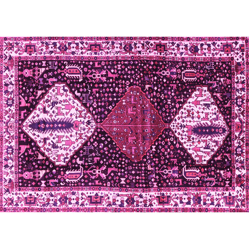 Tapis rose tissé à la machine Southwestern, Rectangle 2 pi x 3 pi