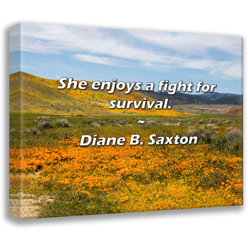 Diane B. Saxton Citation: Elle aime se battre pour sa survie., H 15 po x l 18 po