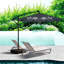 Parasol de patio moderne en porte-à-faux, polyester gris foncé, pour recevoir