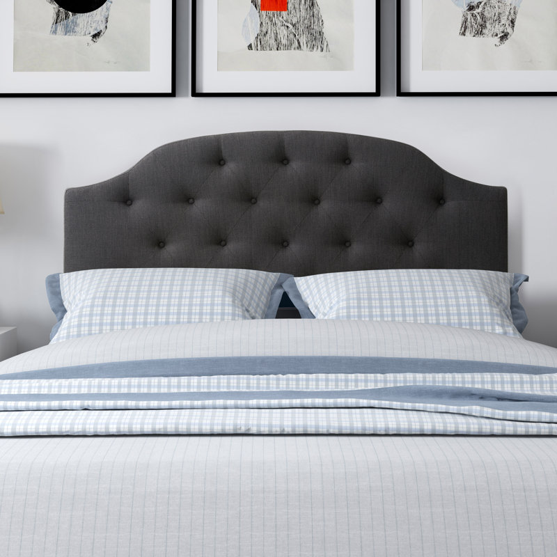 Tête de lit tapissier, Double, Gris foncé