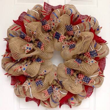 Ring Wreath July 4th Home Decorations Wreath For Patriotic Independence Day  And Red White Blue Wreath Stands for Cemetery - AliExpress