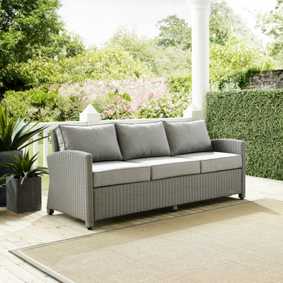 80.5'' Wide Metal Patio Sofa with Cushions
