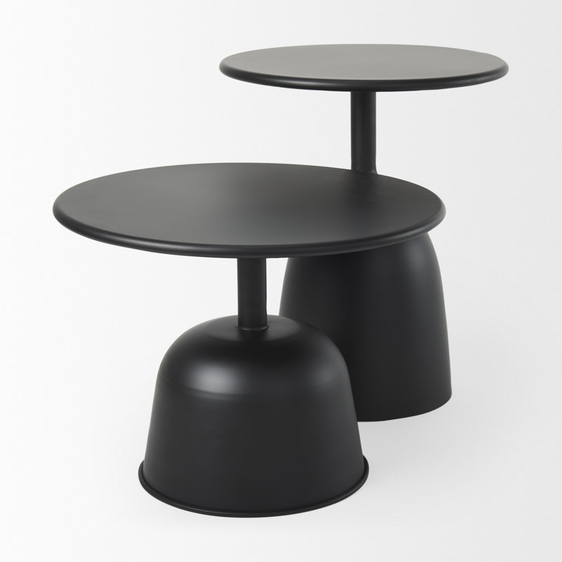 August Iron Top End Table, 14.8"H x 19.7"L x 19.7"W
