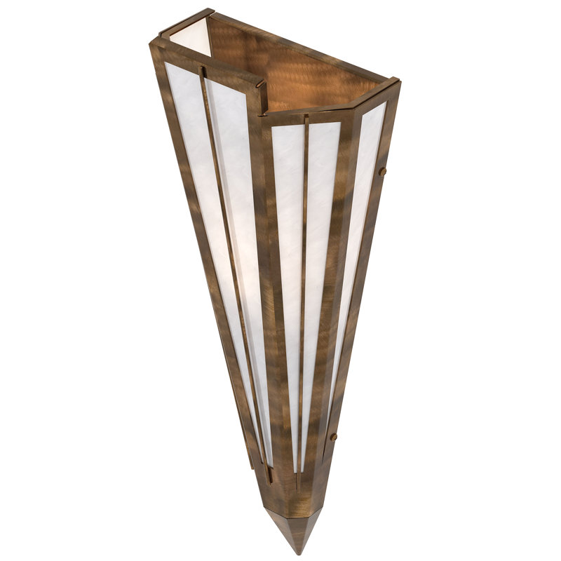1 - Light Flush Mounted Sconce, Antique Copper, White, Glass