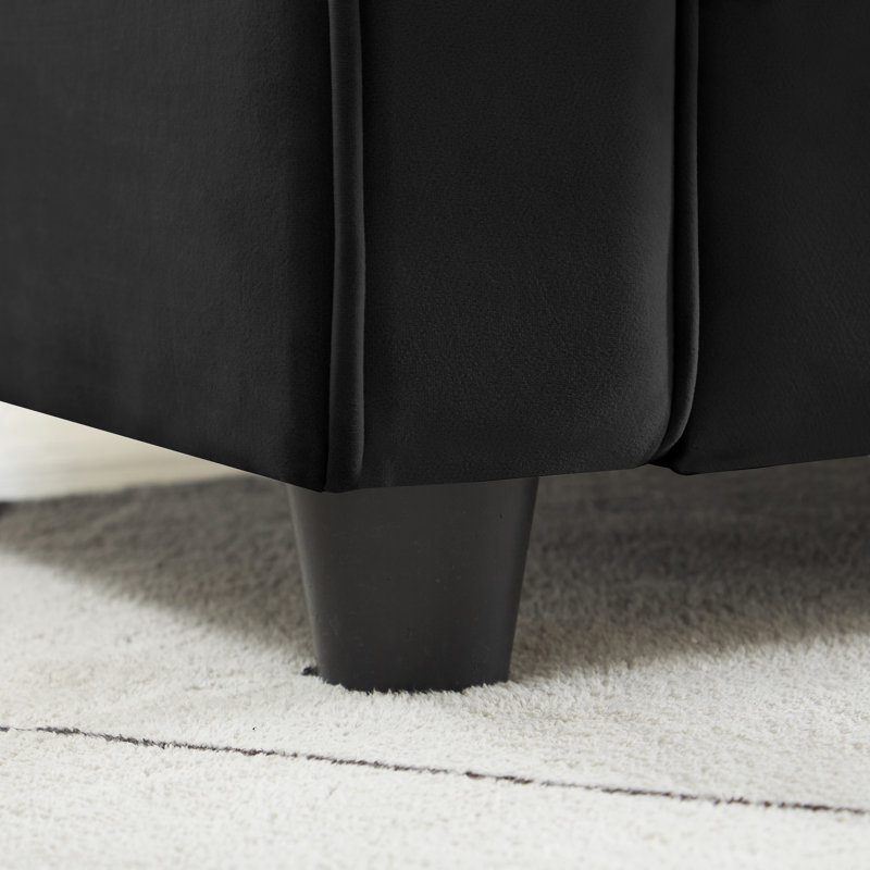 82.48'' Velvet Sofa, Black