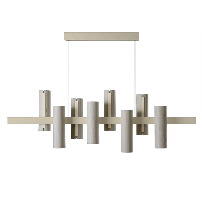 Black Note 8 - Light LED Pendant, Ivory White, Gold, 2700K Bulb Temperature