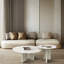 Ensemble de tables basses en marbre naturel, petite table, table de salon, pierre naturelle, marbre véritable, marbre véritable-1732499458