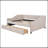 Upholstered Daybed With Two Drawers, Wood Slat Support, Beige, Full Size-325684915