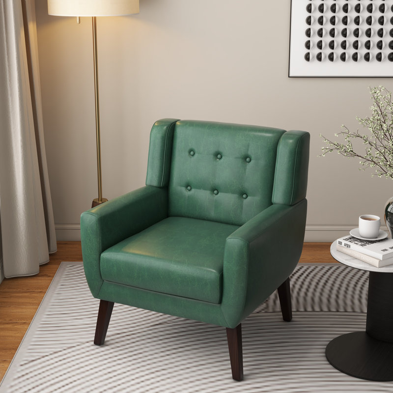 Fauteuil d'appoint Jaqueze, Similicuir vert