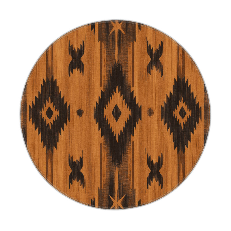 Prairie Steps Indoor And Outdoor Area Rug, Round 5'